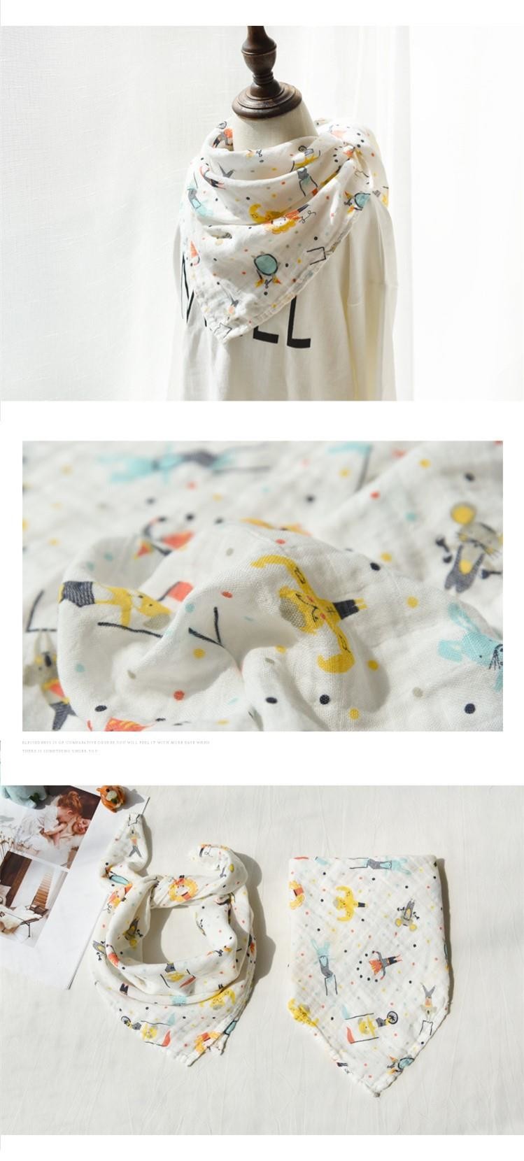 Cute Baby Wears Organic Muslin Baby Bibs Muslin Gauze Customized Printing