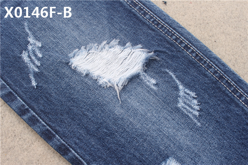 9.1 Oz Dark Blue Desizing 100 Cotton Denim Fabric For Boy Friend Style Jeans