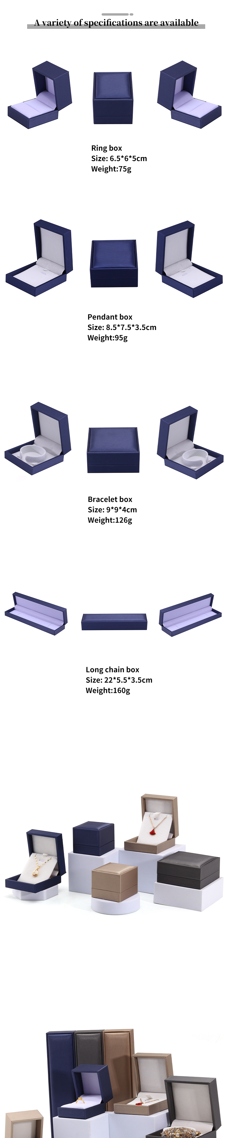 Customized Handmade Leather Jewelry Box for Rings and Necklaces Luxury Packaging