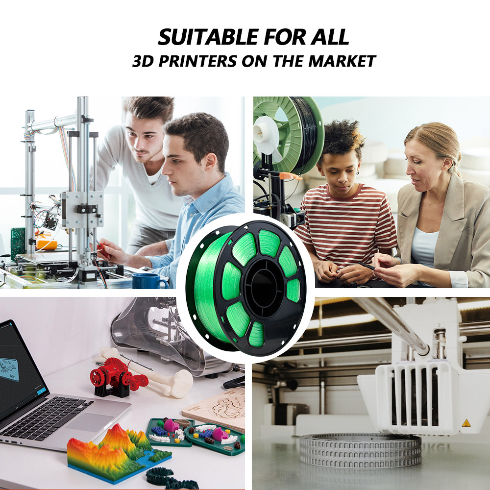 PLA+ 3D Printing Filament Glitter Green Filament 1.75mm 1kg PLA+ 3d Printing Material
