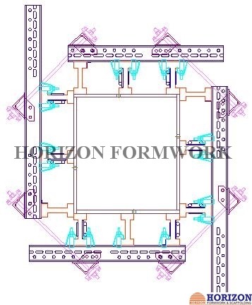 Vertical Shear Wall Formwork Easily Assembled Plumbed By Push Pull Brace