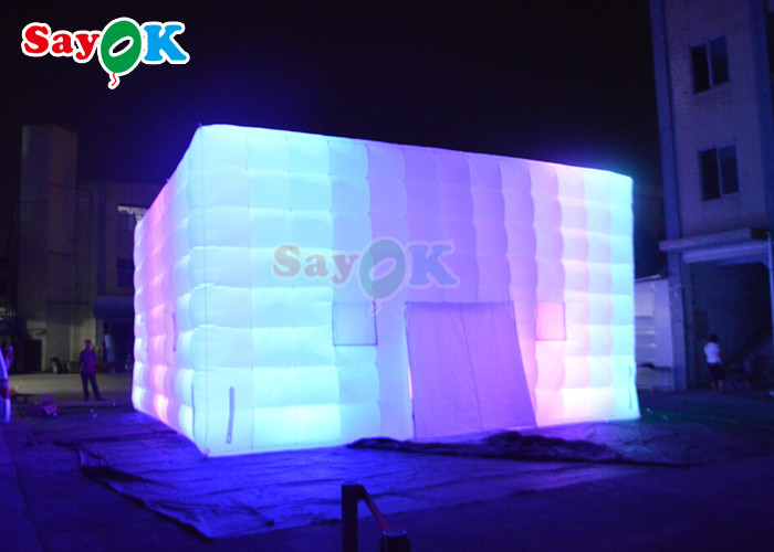 Customized Air Cube Tent Inflatable Nightclub Wedding Photo Booth With Colorful LED Light