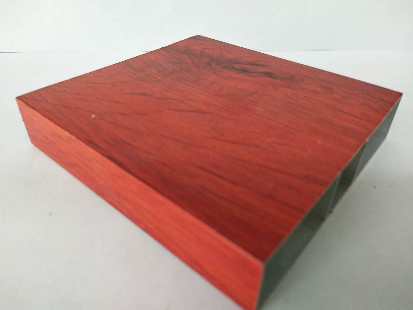 Red Wood Finish Aluminium Profiles High Coating Hardness And Strong Adhesion