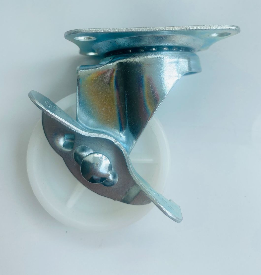 Light Duty 1inch to 3inch Furniture PP White Swivel with Brake Castor