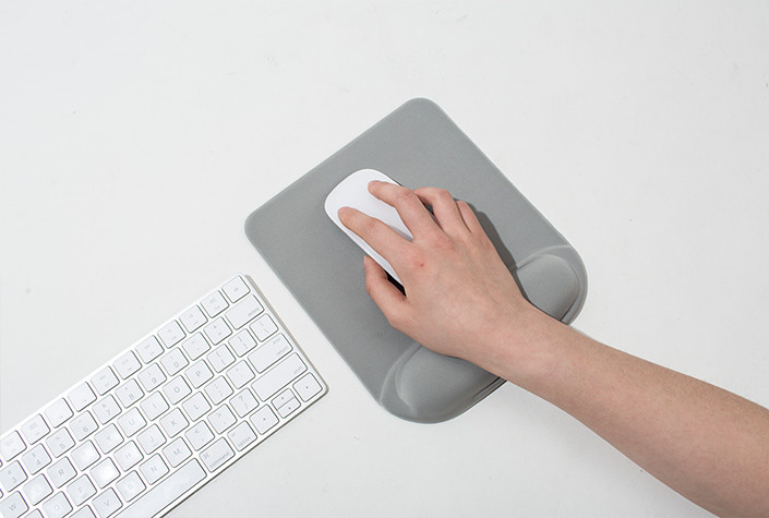 Office Computer Memory Foam Mouse Pad Single Sided With Wrist Support