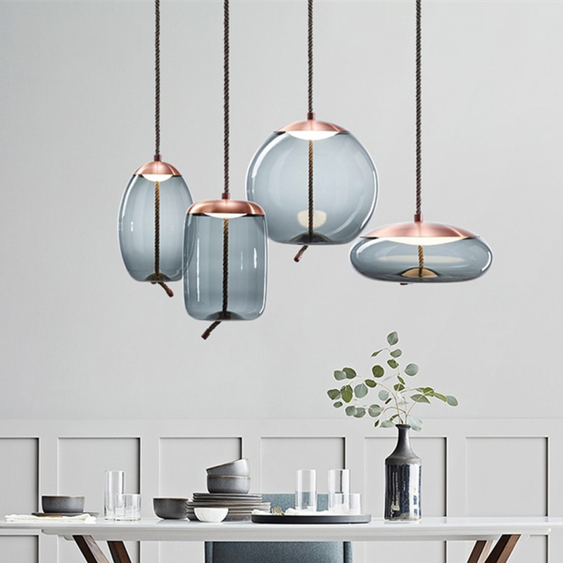 Decorative D30*14.5CM Kitchen Glass Modern Pendant Light