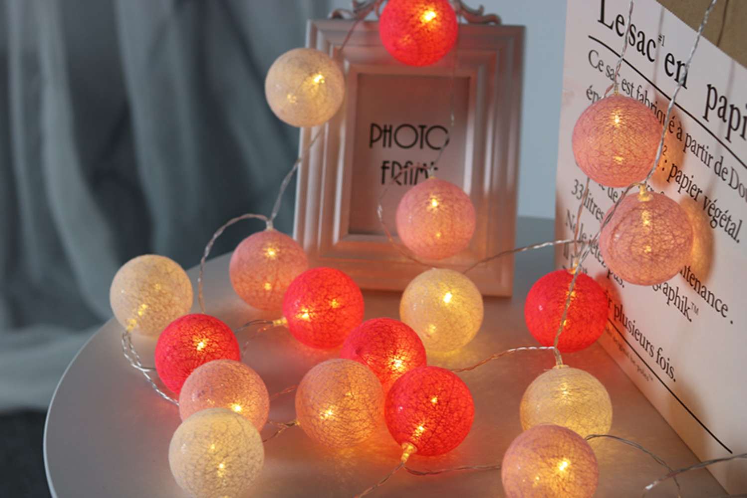 LED Light String , Battery-Operated, Mood Lighting, White/Grey/Brown Christmas atmosphere decorate Wedding