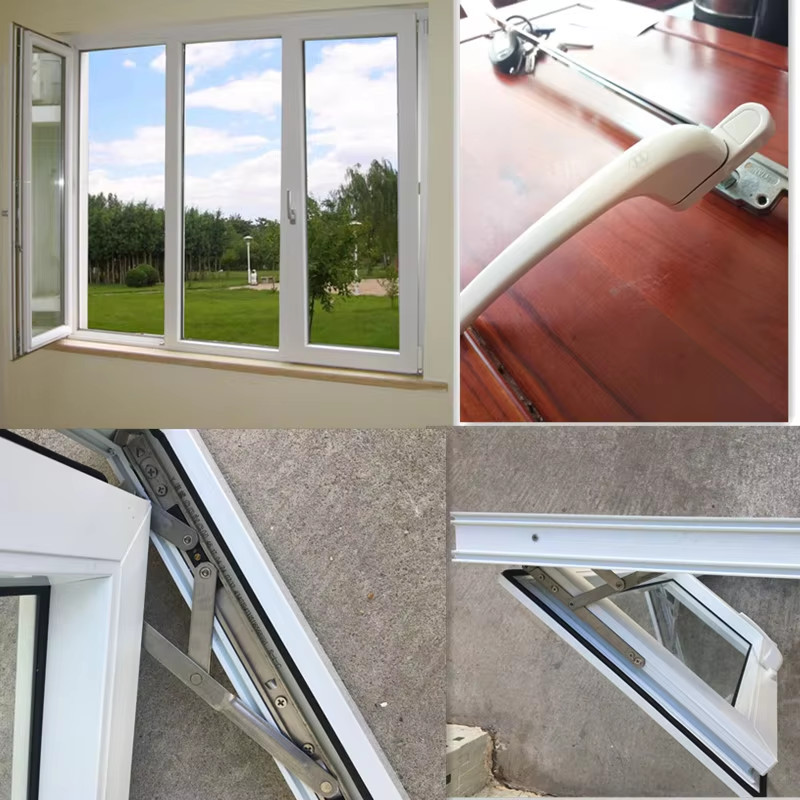 Customized Modern Glass Casement Window Soundproof PVC UPVC Windows