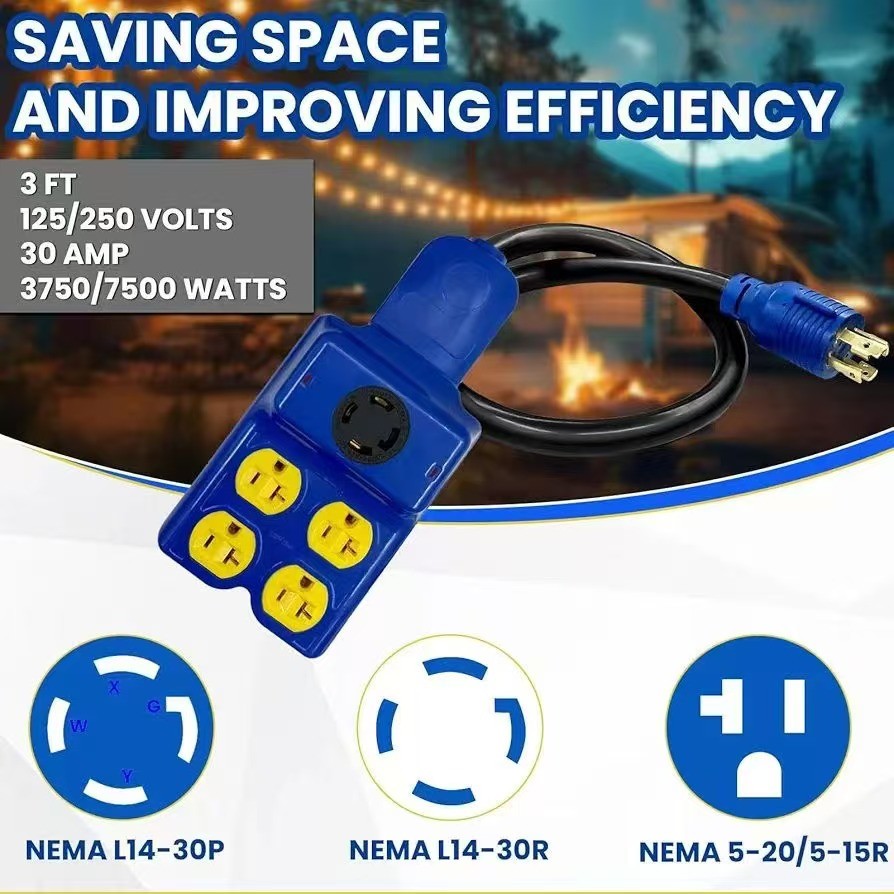 10AWG/4C USA Power Cord NEMA 14-30P RV Power Adapter
