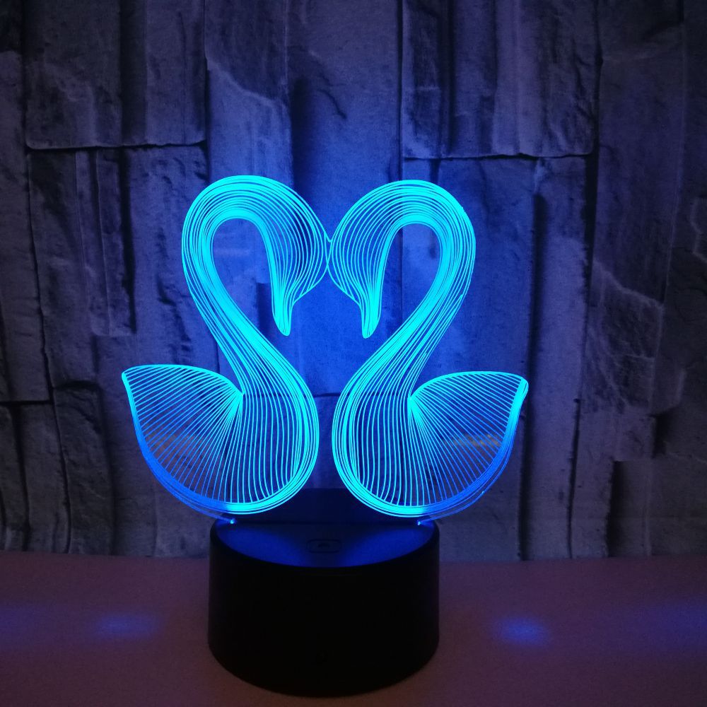 Little Swan custom brand picture 3D Creative Vision Night Light Stereo Table Lamp Hot Desktop Creative 3D Table Lamp