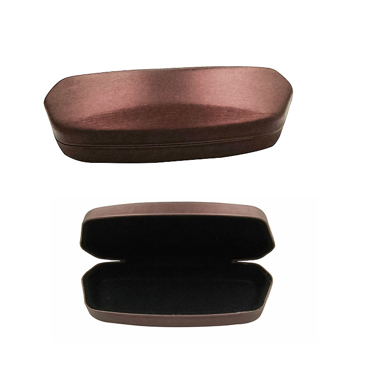Fashionable PU Leather And Metal Glasses Case Scratch Resistant