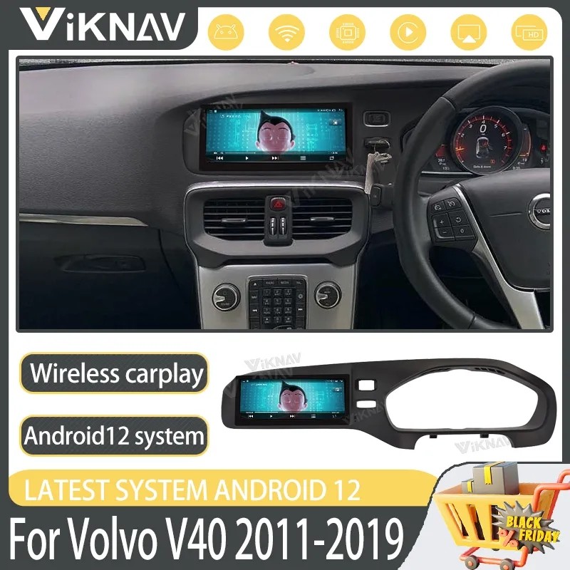 For 2011-2019 Volvo V40 8.8 Inch Android Auto Screen Head Unit Navigation GPS Multimedia Player Wireless Carplay 4G