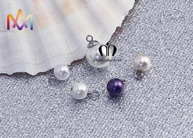 SS304 Round Shank Pearl Buttons Dangle Beads Pendant