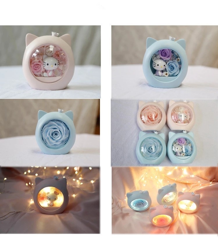 Eternal flower Christmas boutique luminous small gifts hello kitty star lights rose gift