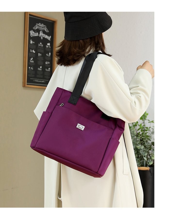 Women'S Waterproof Nylon Tote Bag Custom Logo Ladies Handbags Zipper