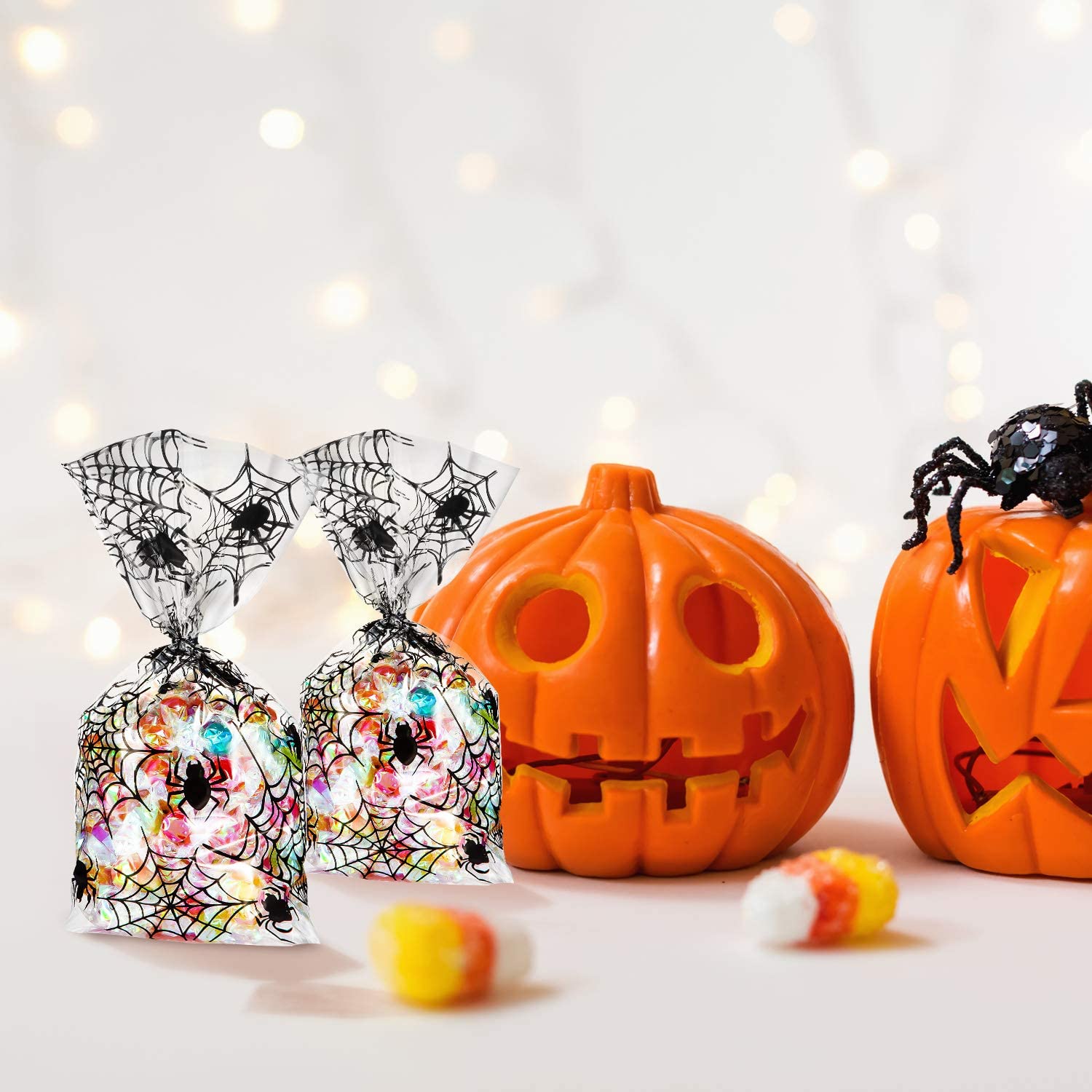 Recyclable Plastic Packaging Treat Bags , Halloween Cellophane Treat Bags