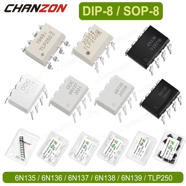 High output current Light sensor 6N136 Onsemi DIP Photodetector electronic components