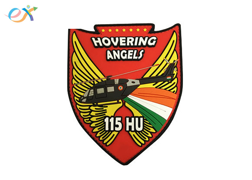 Angels Wings PVC Military Patches , Custom Rubber Logo Patch For Uniform Garments