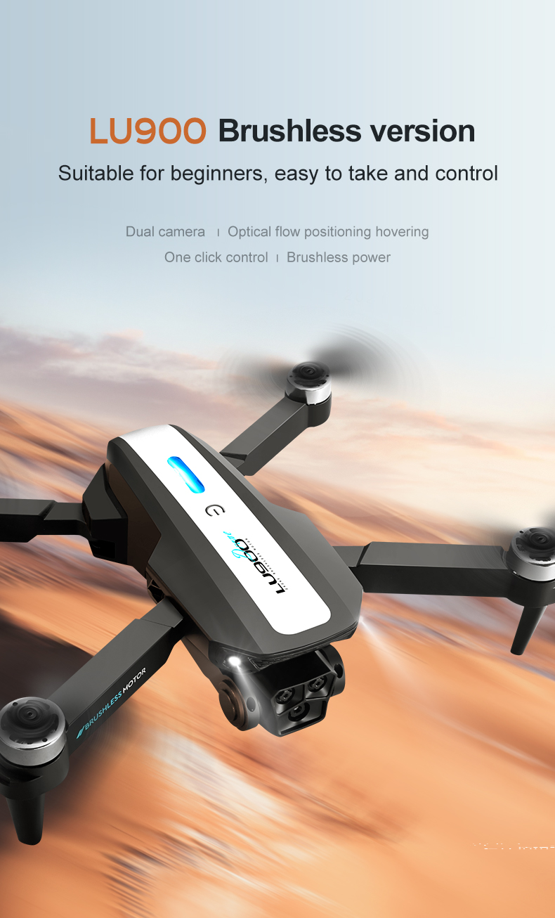 Lu900 Mini Drone 4k Dual Camera Drone With 5g Wifi Fpv Abs Remote Control Toys 100m Image Transmission Distance Yes Gyro