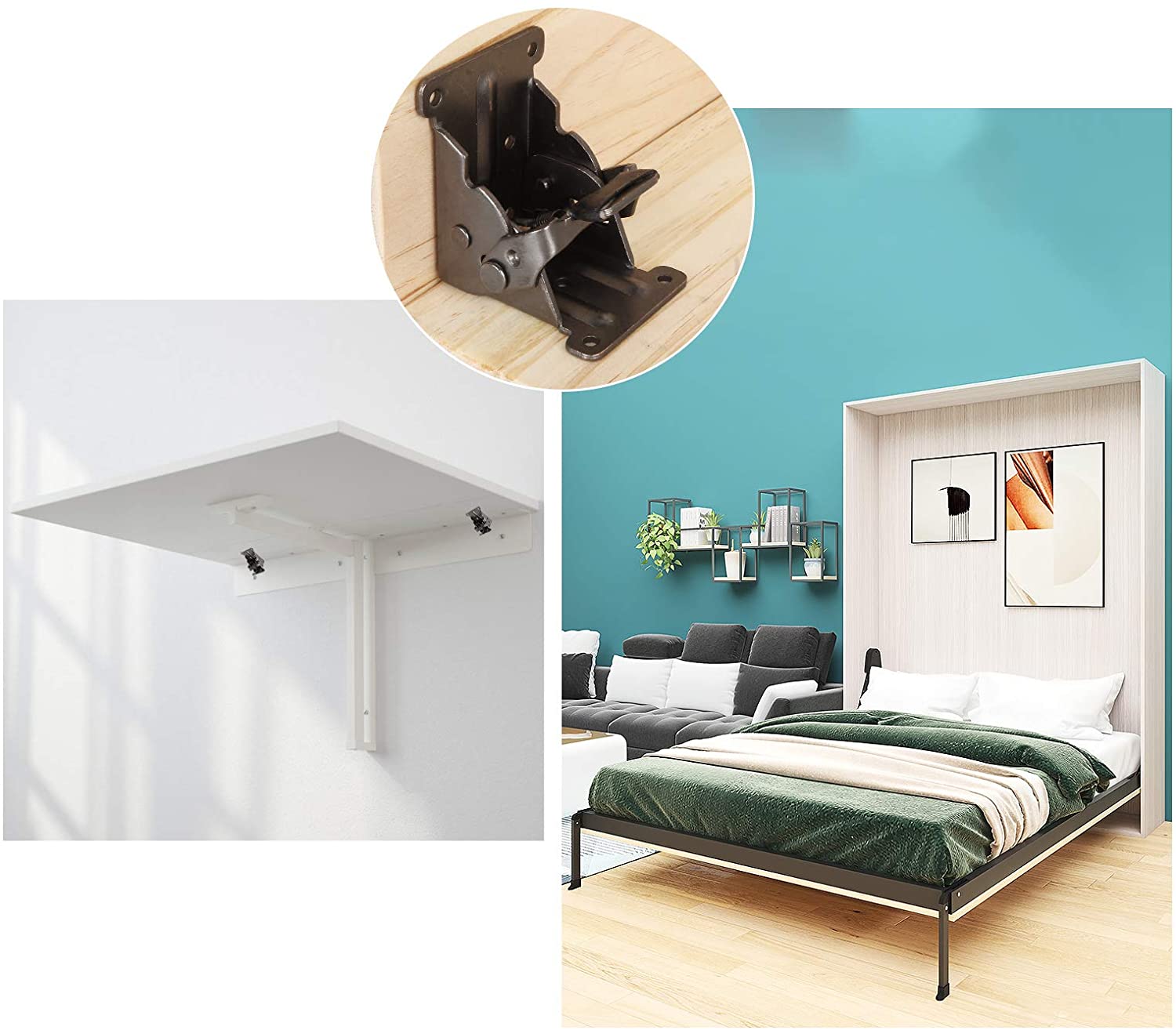 Self-Locking Hinge Leg Fittings and Corner Brace for Folding Table leg Support Bracket