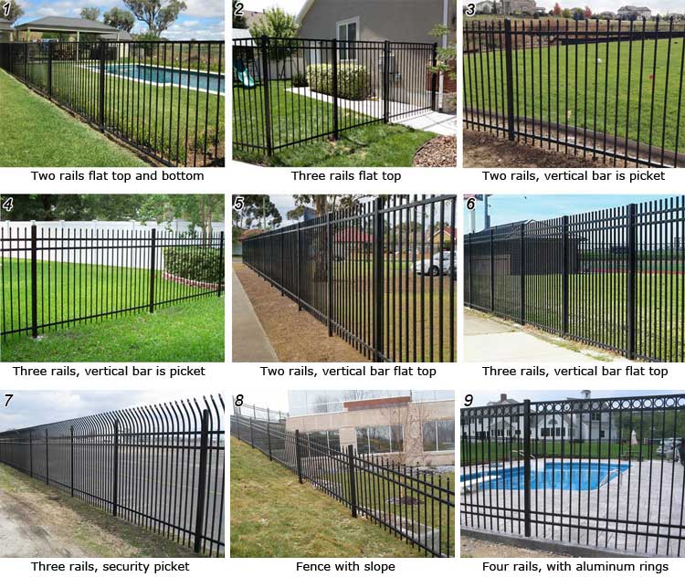 Tubular Security Fence/Fencing Picket with flat top design