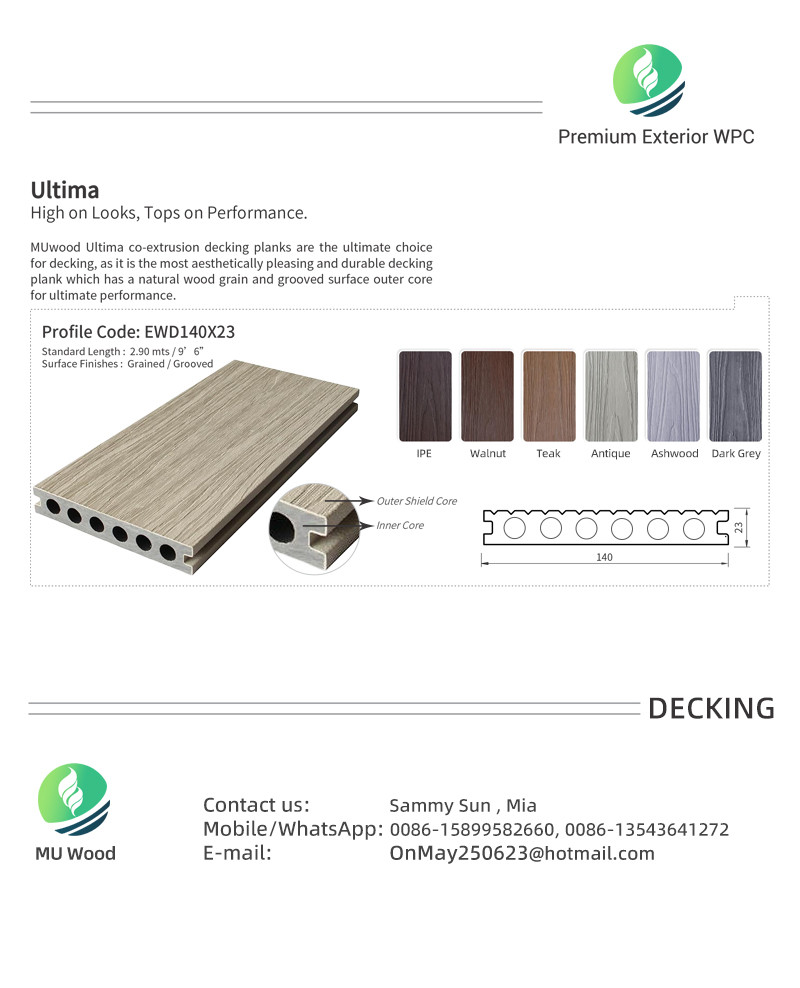 Embossed WPC Composite Decking Board Panel Anti Slip Low Maintenance