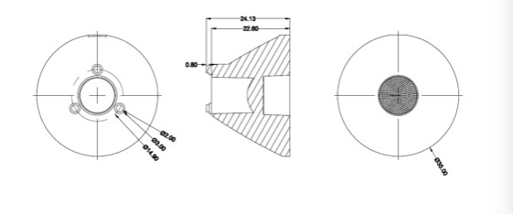 4degree PMMA 93% Transmittance 35mm LED Optical Lens For Led Spot Light