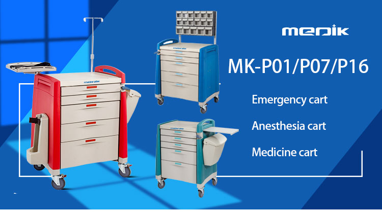 Anesthesia Seamless Drawer Medication Dispensing Trolley , Medicine Crash Cart