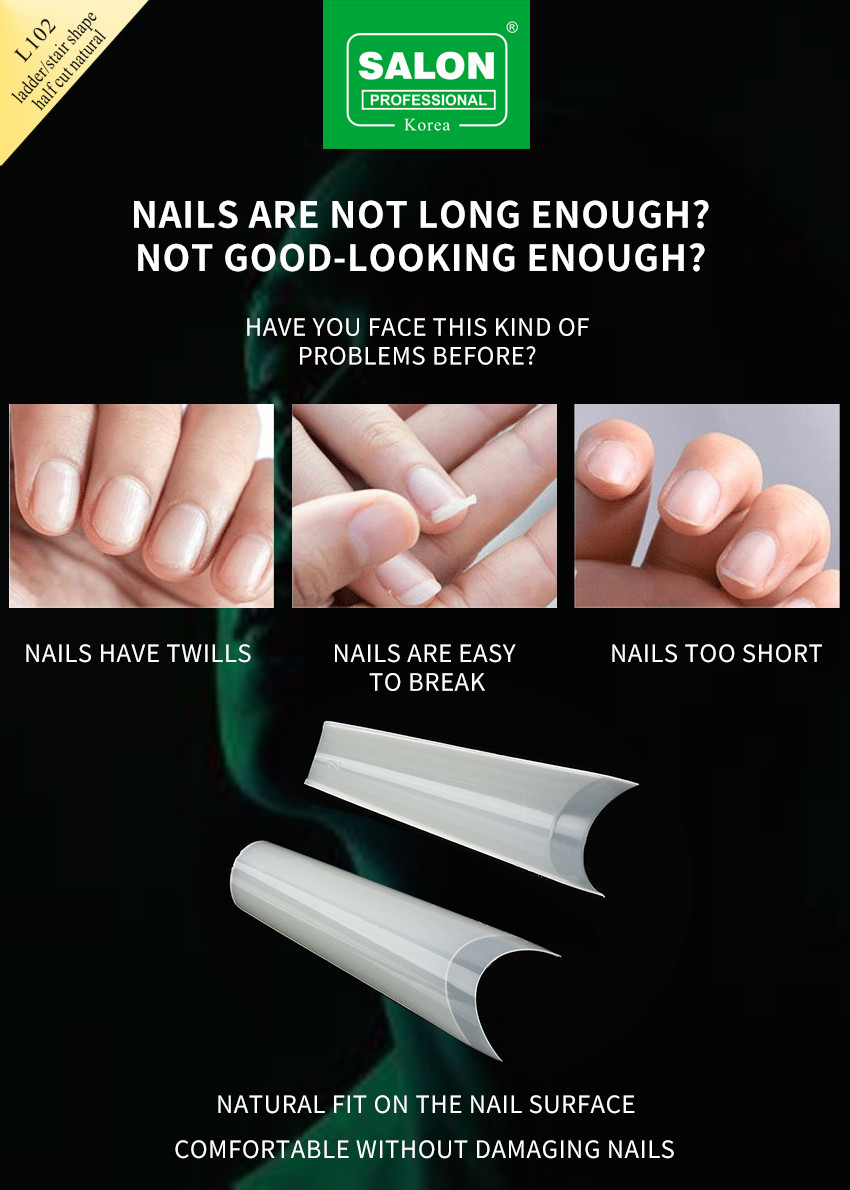 Salon Professional Nails Clear Color Full Cover False Nails For Nail Extension 500pcs/Box