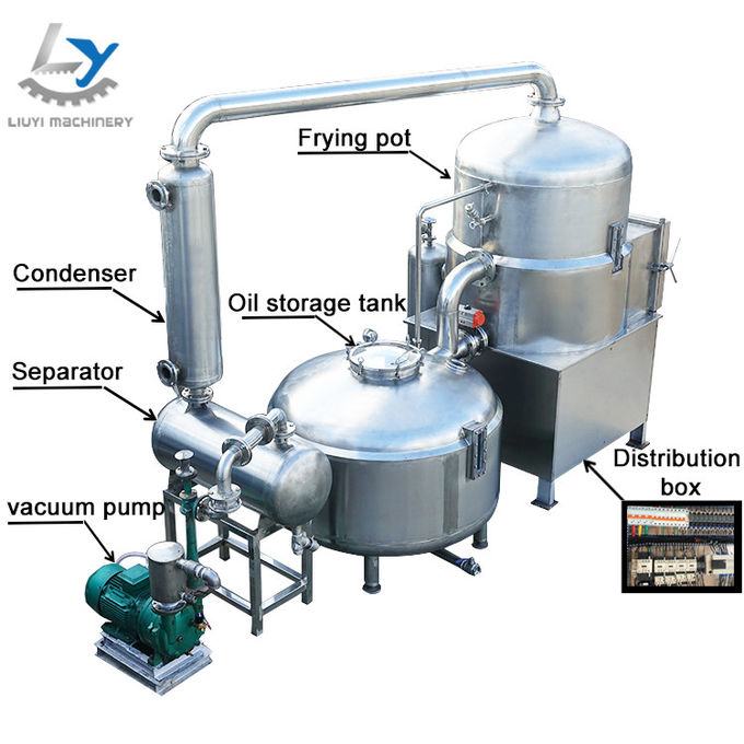 Customized Snacks Frying Machine / Vacuum Fryer For Fruit And Vegetable Chips