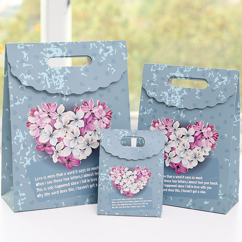 Recycled Materials Weeding Gift Paper Bags With CMYK/Pantone Colors Custom Printing