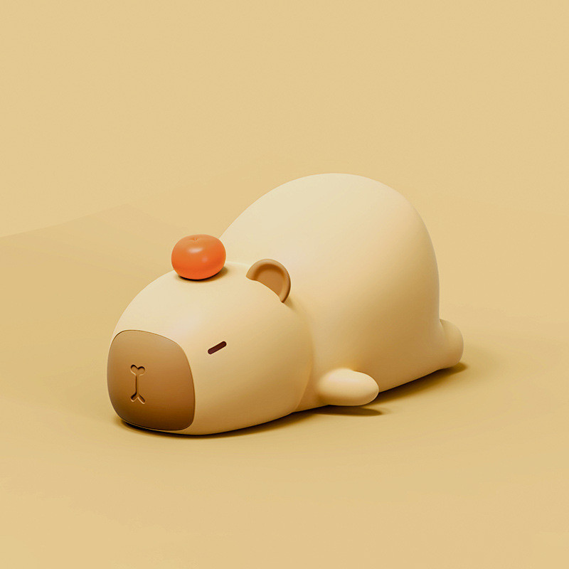 Capybara Night Light For Kids Animal Silicone Night Lamp USB Rechargeable Touch Control With Dimmable Timer Bedside Lamp