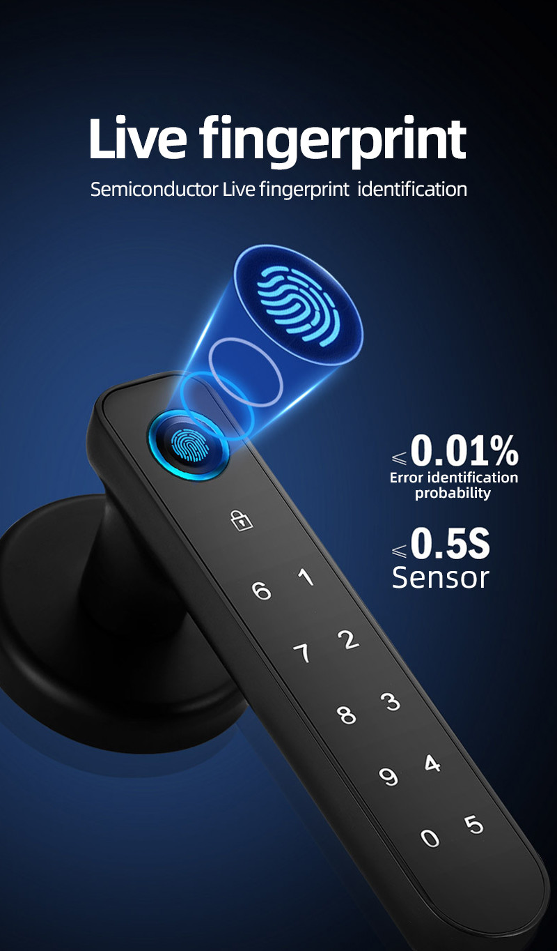 Emergency Power Smart Digital Lock Fingerprint Code Wifi Smart Lock