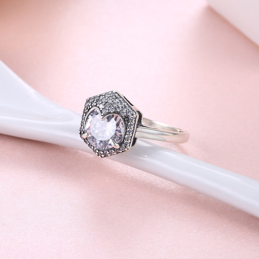 Luxury Jewelry Wedding Ring Couples S925 Silver Eight Heart Eight Arrows Zircon Diamond Ring