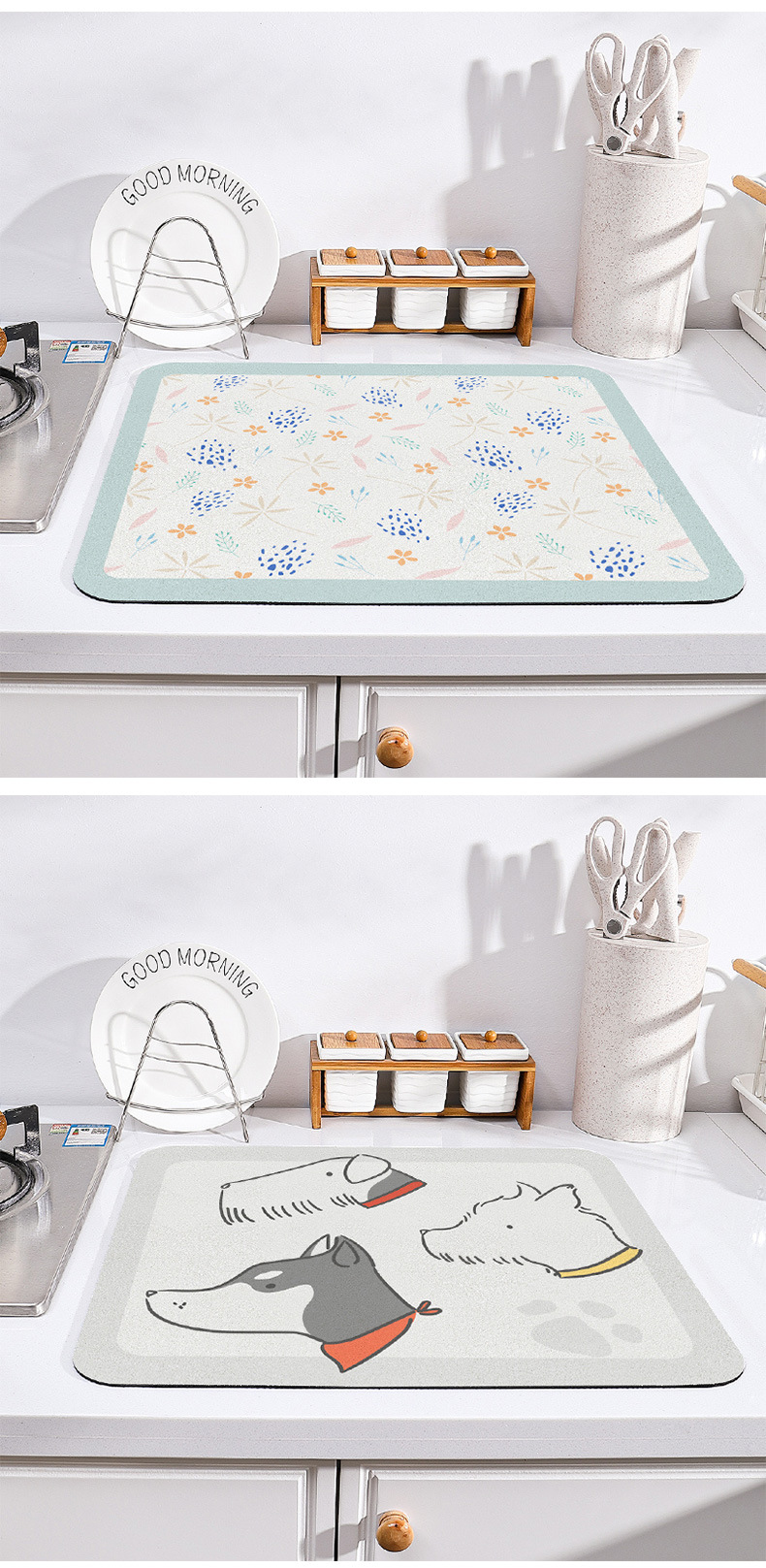 30*40cm/40*50cm Kitchen Drying Mat for Stone Countertops Customizable and Durable
