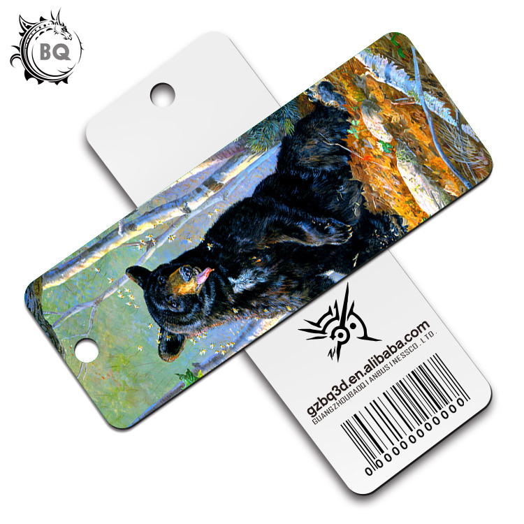 CMYK Color Custom Bookmark With Tassel And Animal Picture 5.8X15.5CM