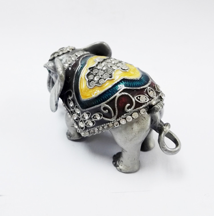 colourful elephant jewelry box elephant trinket elephant figure