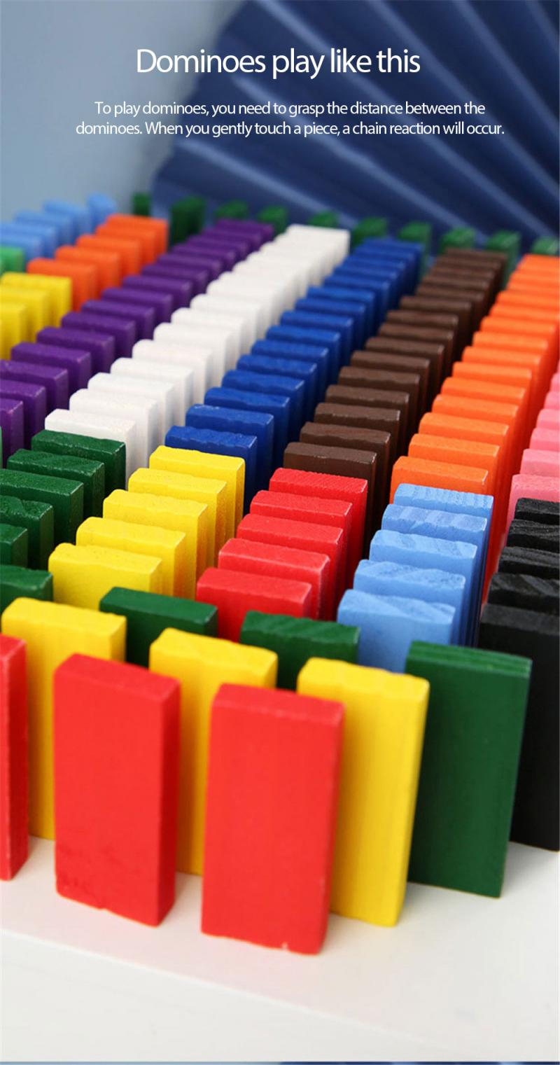 2cm Automatic Domino Brick Laying Toy Train Puzzle Natural Colored