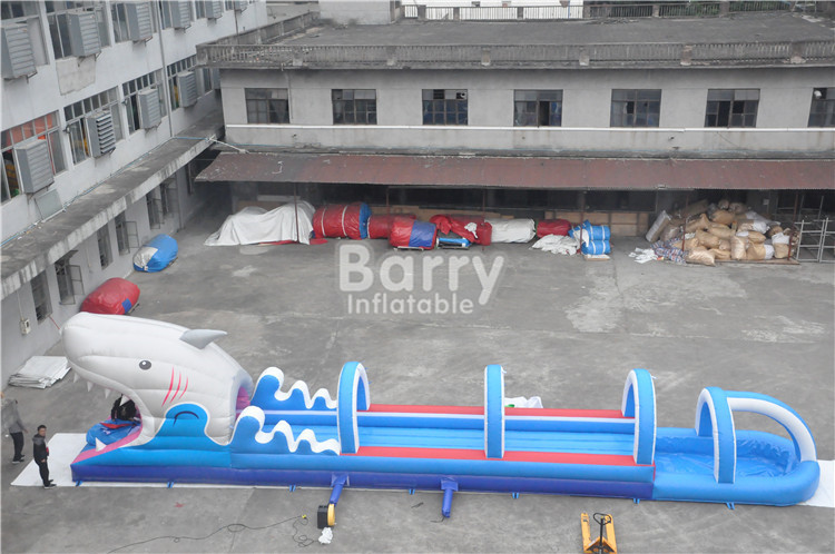 0.55mm PVC Tarpaulin Inflatable Water Slides For Kids , Custom Sharp Inflatable