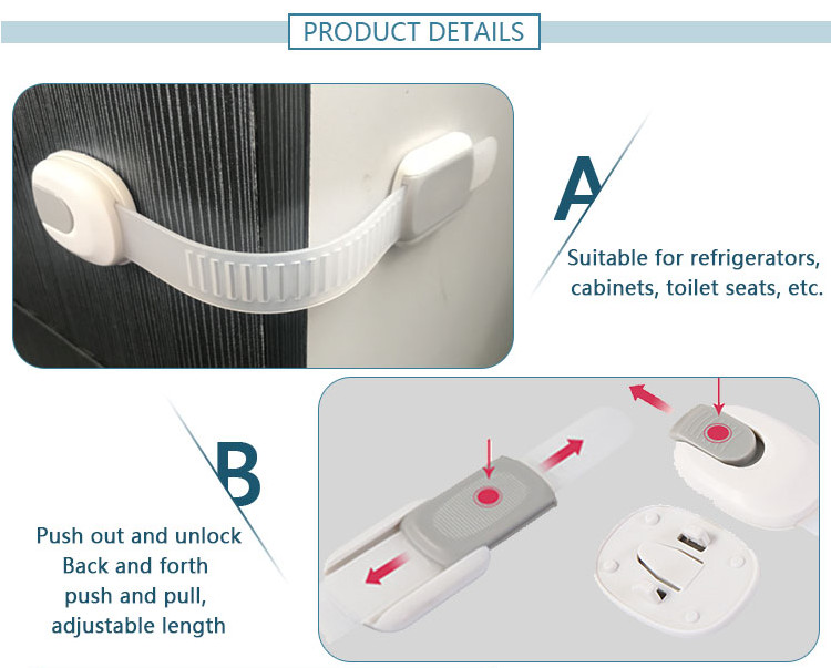 Flexible And Adjustable Strap Cabinet Safety Lock Widely In Room