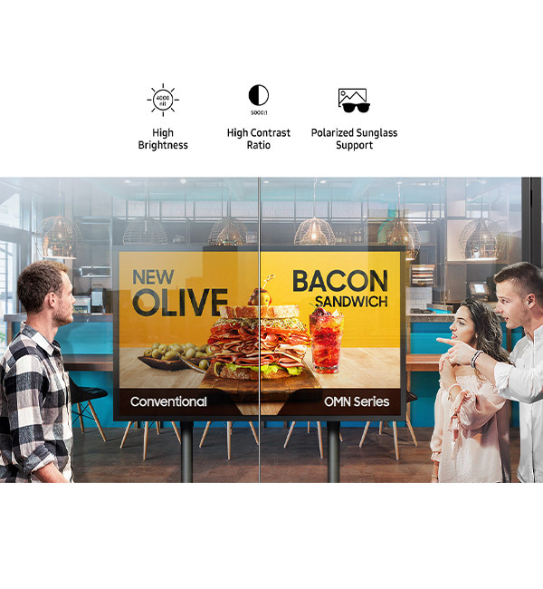 55" FHD 3000nits Sunlight Readable Industrial Grade Retail Window LCD Display