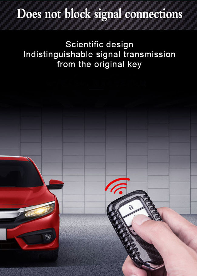 High Impact Strength Logo Printed Honda Carbon Fiber Key Fob