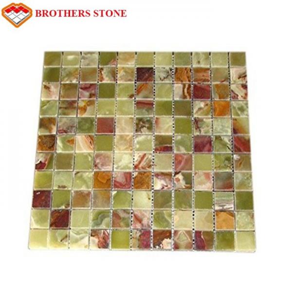 Quality Green Jade Onyx Slab , Natural Onyx Mosaic Tile For Kitchen Floor for sale