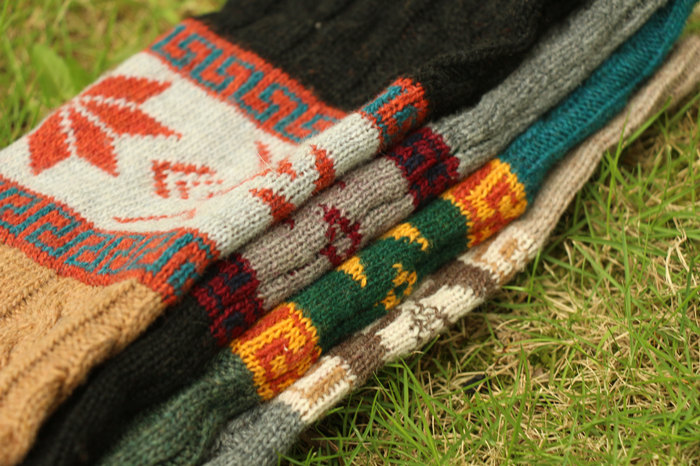 leg warmers loose socks wool blend button down pierced decoration boot socks fashion