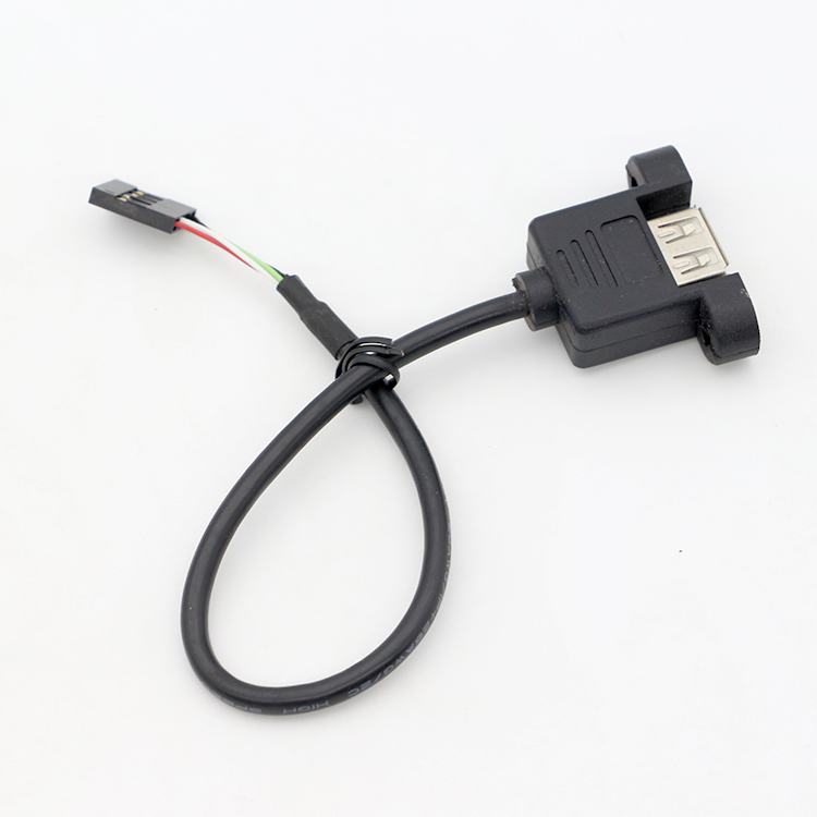 Customization Screw Locking Stud 1M 2M Panel Mount Female USB A male to Dupont Connector Cable