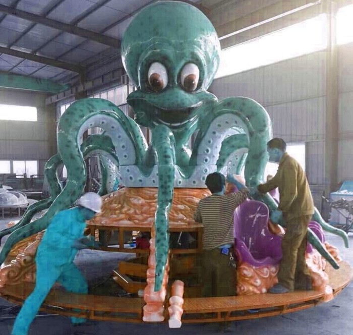 1 Year Warranty Tagada Funfair Ride With Constantly Jumping Flashing Lights
