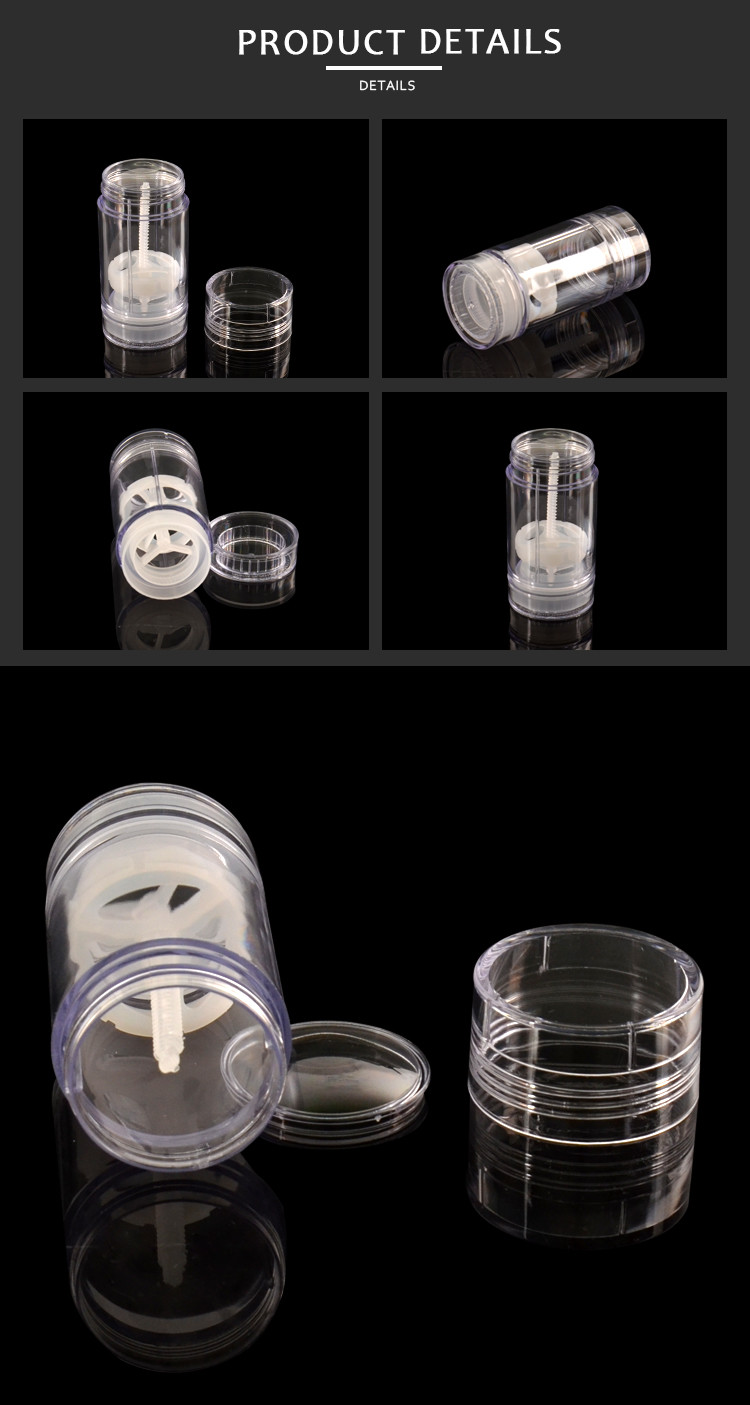 ODM OEM 65ml Deodorant Stick Cylindrical Clear AS Bottle 65g For Body Fragrance