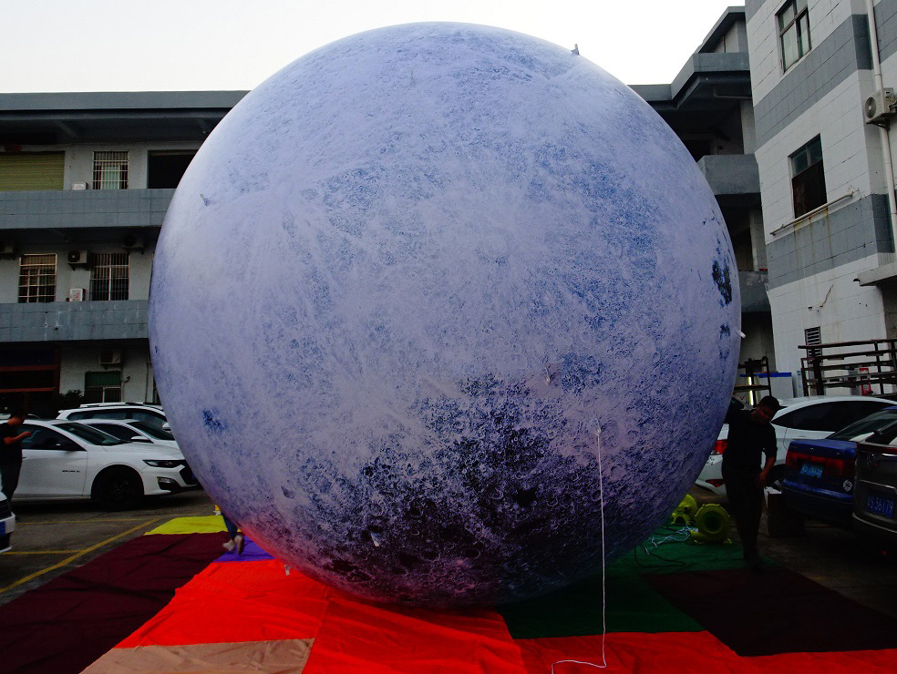 Giant Advertising Inflatable Moon Model With Led Light / Large Inflatable Moon Balloon For Decoration
