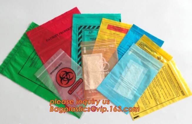 Poly Plastic Medical Specimen Bags Hospital Bag Medical Vomit Bag, specimen bag autoclavable biohazard bags high quality