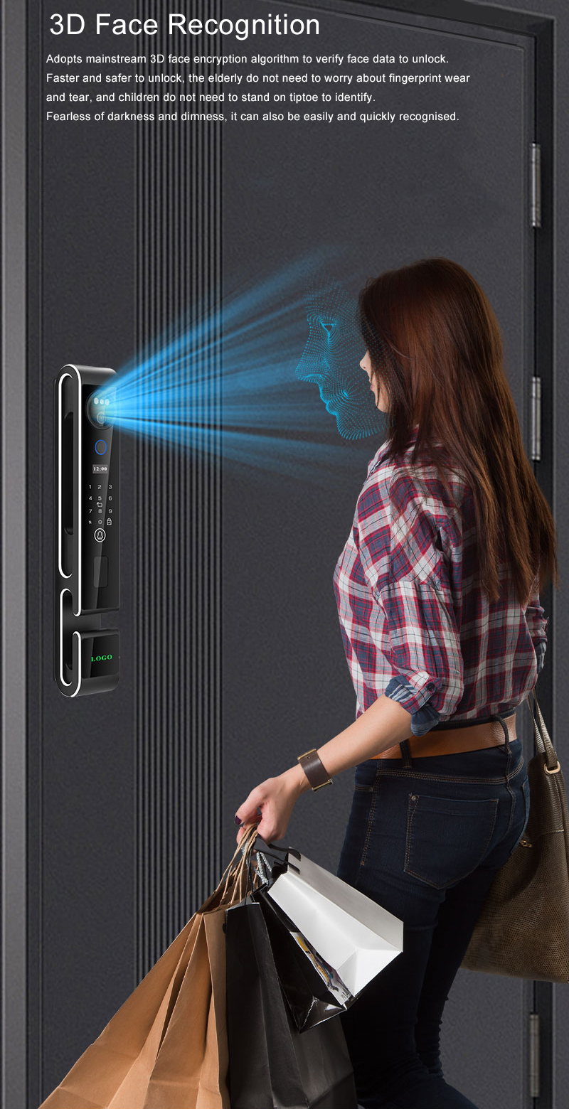 3D Face Intelligent Door Lock S666 With Intercom Luxury Door Lock